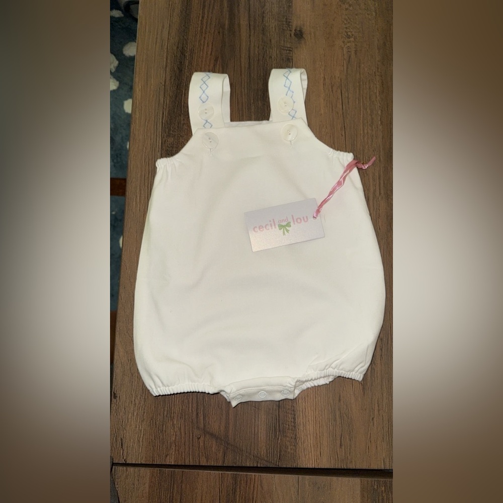 Smocked bubble white Cecil Lou